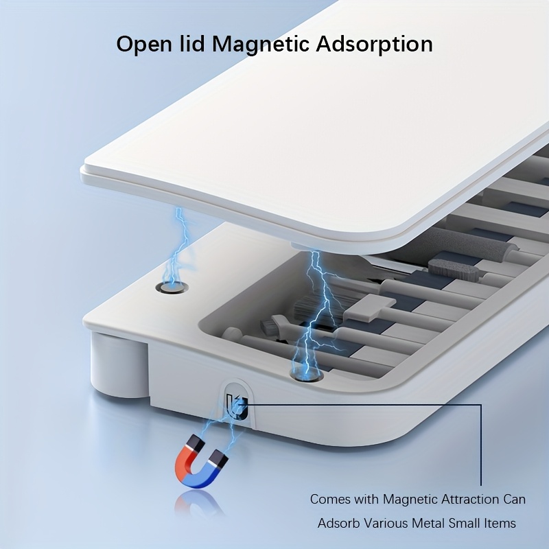 Shenzhi Tech Ergonomic Keyboard Wrist Rest with 22 in 1 Cleaning Kit, Magnetic Storage, Soft Faux Leather Support, and Tech Tools for Home Office Computer Laptop Gaming, Laptop Wrist Rest | Sleek Modern Design | Magnetic Storage, Keyboard for PC