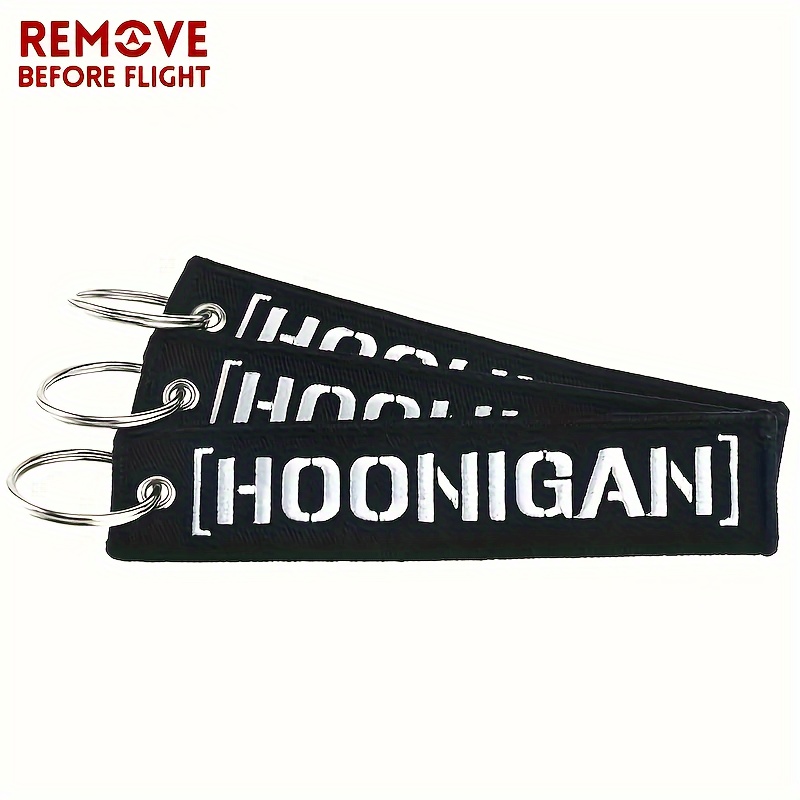 

Hoonigan 3-piece: Durable & Lightweight Keychain Tags For Cars And Motorcycles - Remove Before Flight