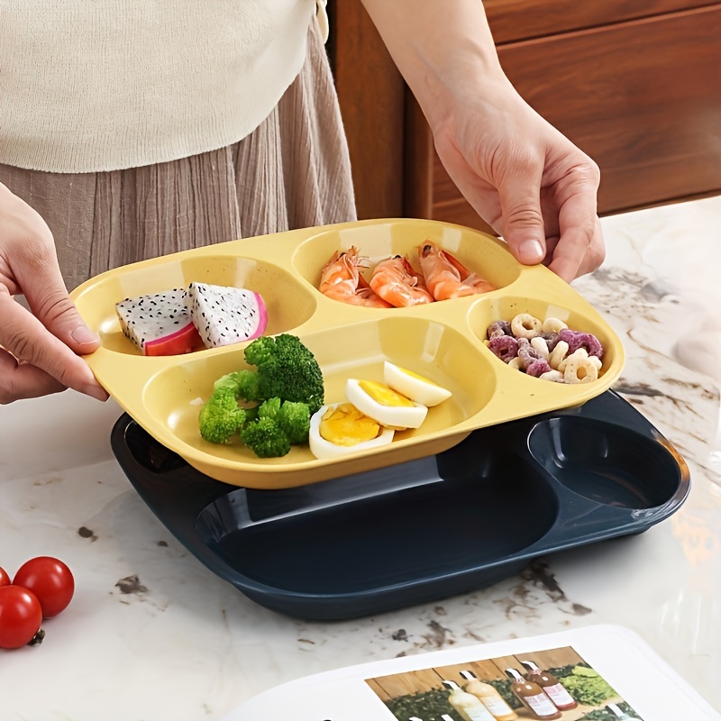 

1/4/5pcs Unbreakable Dinner Plates, Dishwasher And Microwave Safe Portion Plates, Lightweight Plastic Plates Picnic Trays, Bpa Free And Healthy, Round Shape