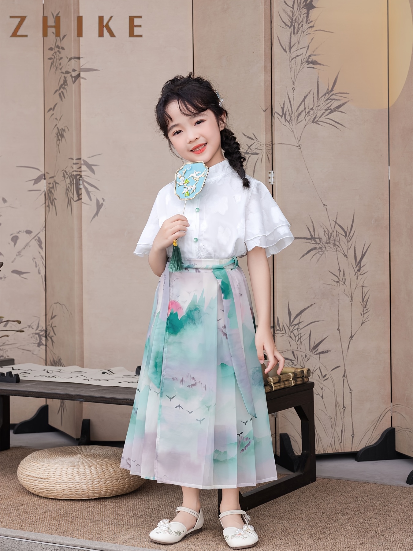 girls' summer hanfu outfit vintage chinese Temu Saudi Arabia