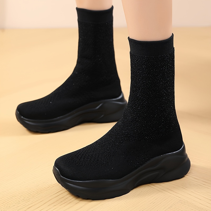 womens korean style slip calf boots thick Temu Germany