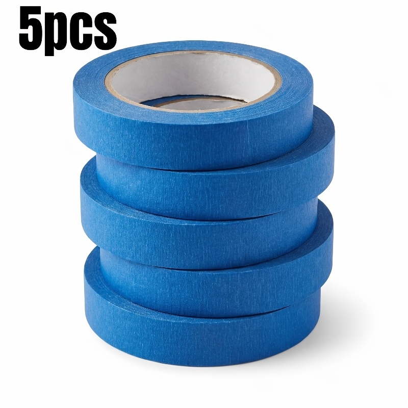 TEMU 5 pezzi di nastro adesivo blu per artigianato, senza residui, per casa, ufficio, scuola, , lavoretti e etichette. Specializzato per verniciatura