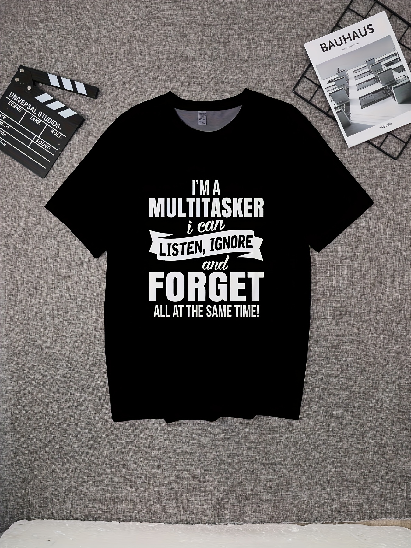 I Am a Versatile Graphic T-Shirt Featuring a Humorous Man, a Black Summer Short-Sleeve T-Shirt.