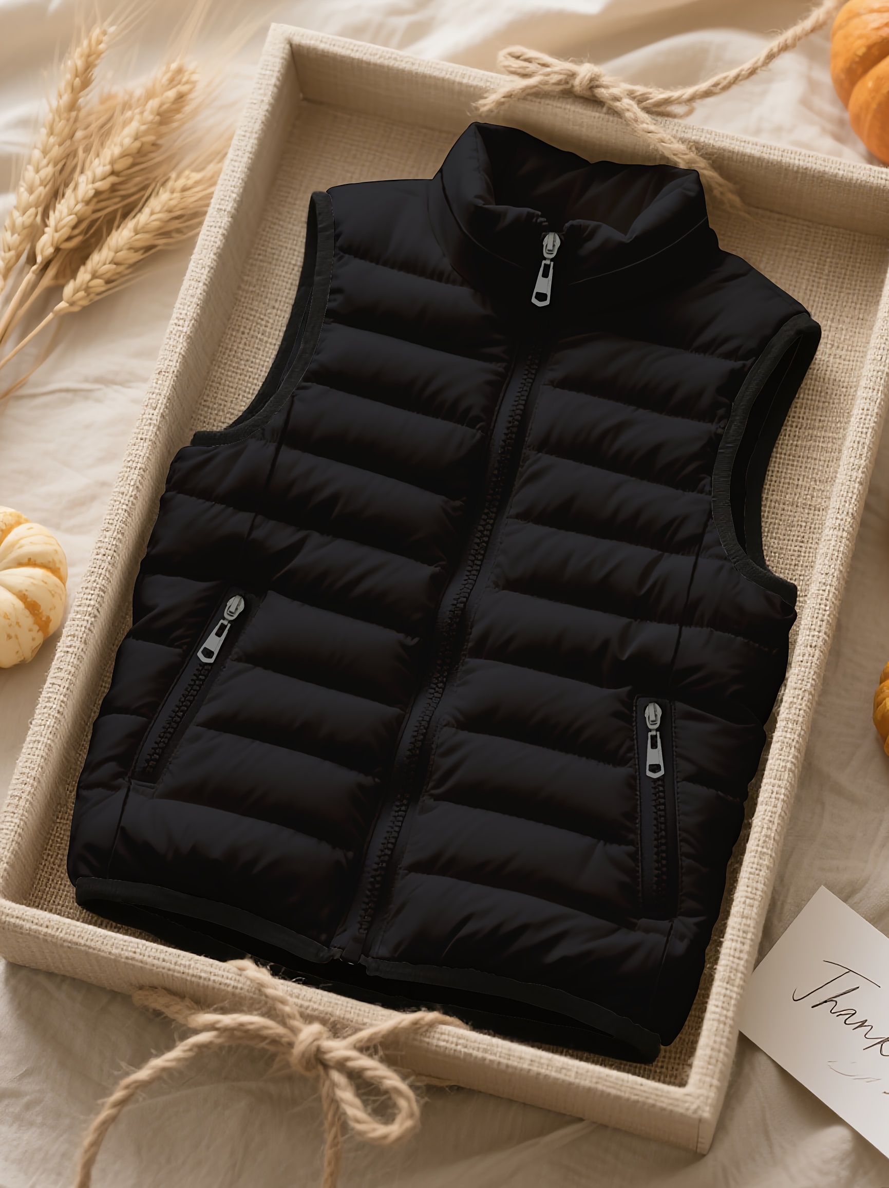a solid color mens vest for the autumn and winter   designed for and casual   features no stretch and is filled with polyester making it ideal for business everyday use