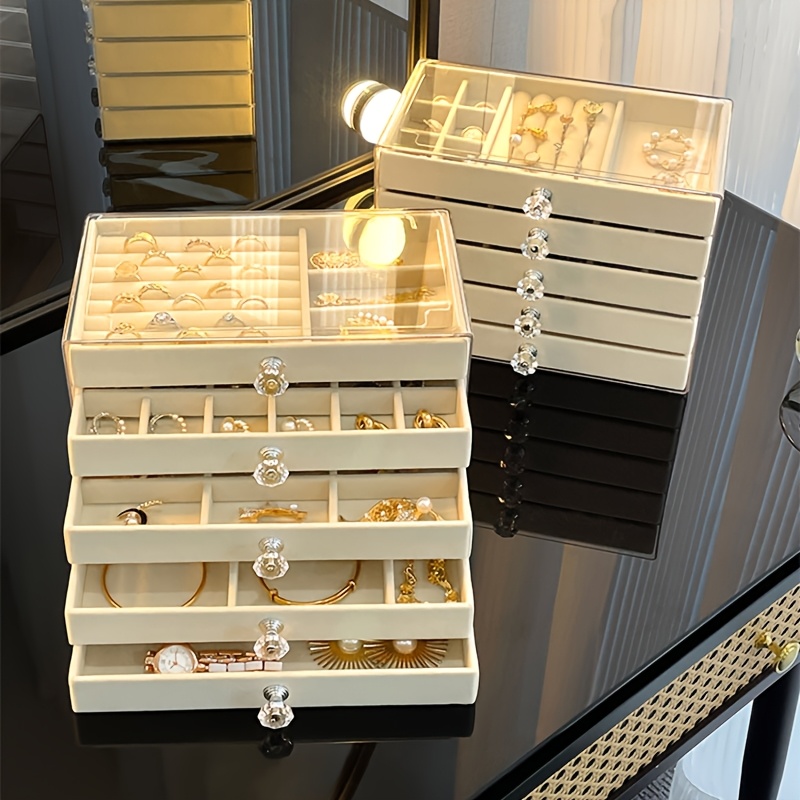 five layer jewelry storage box jewelry organizer jewelry rack tray jewelry box with lockable storage box multi layer lockable pearl jewelry box double drawer jewelry box suitable for 10 occasions lockable rings earrings bracelets necklaces jewelry storage box elegant lockable double layer jewelry box Product details 1