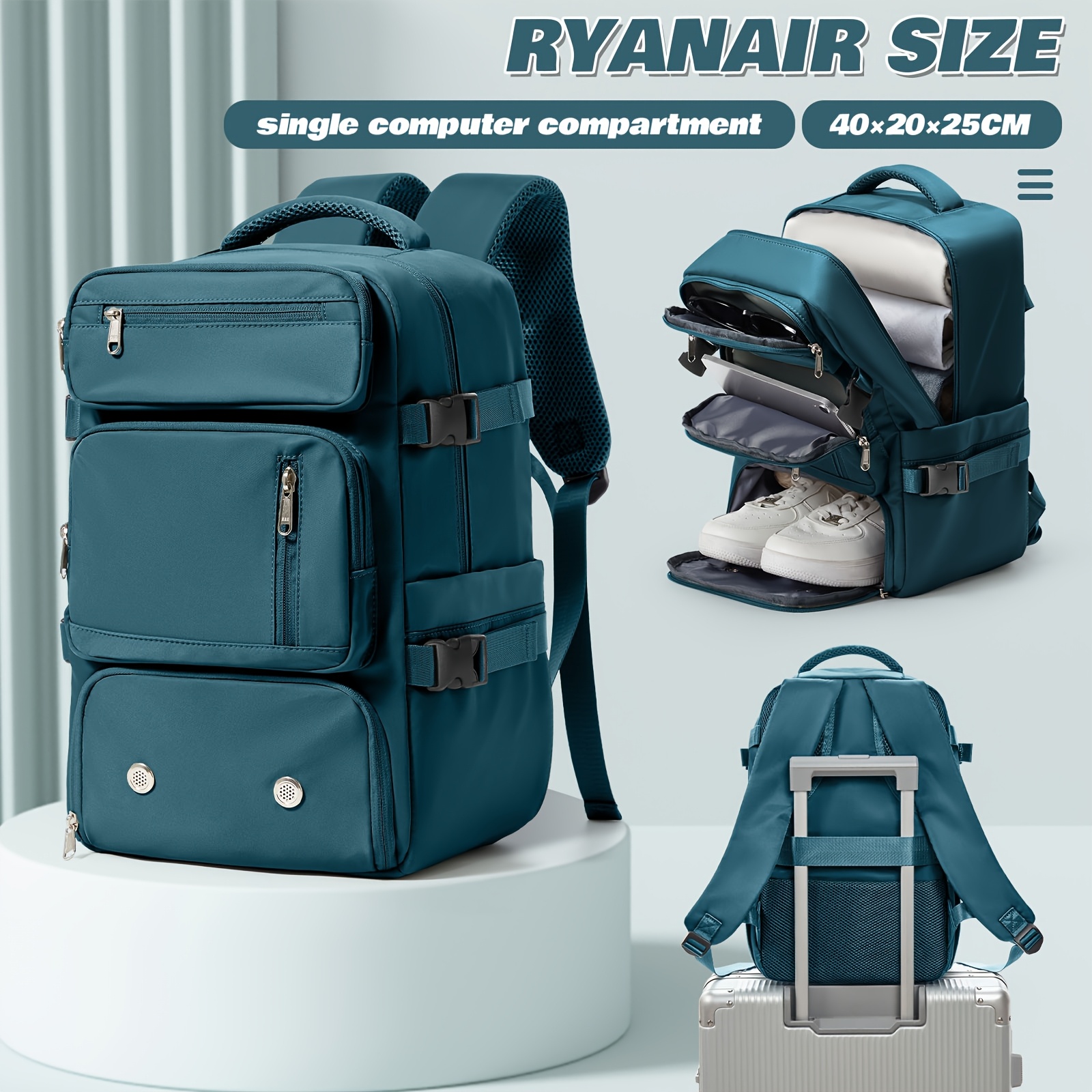 travel bag luggage ryanair size 40x20x25cm suitable short Temu