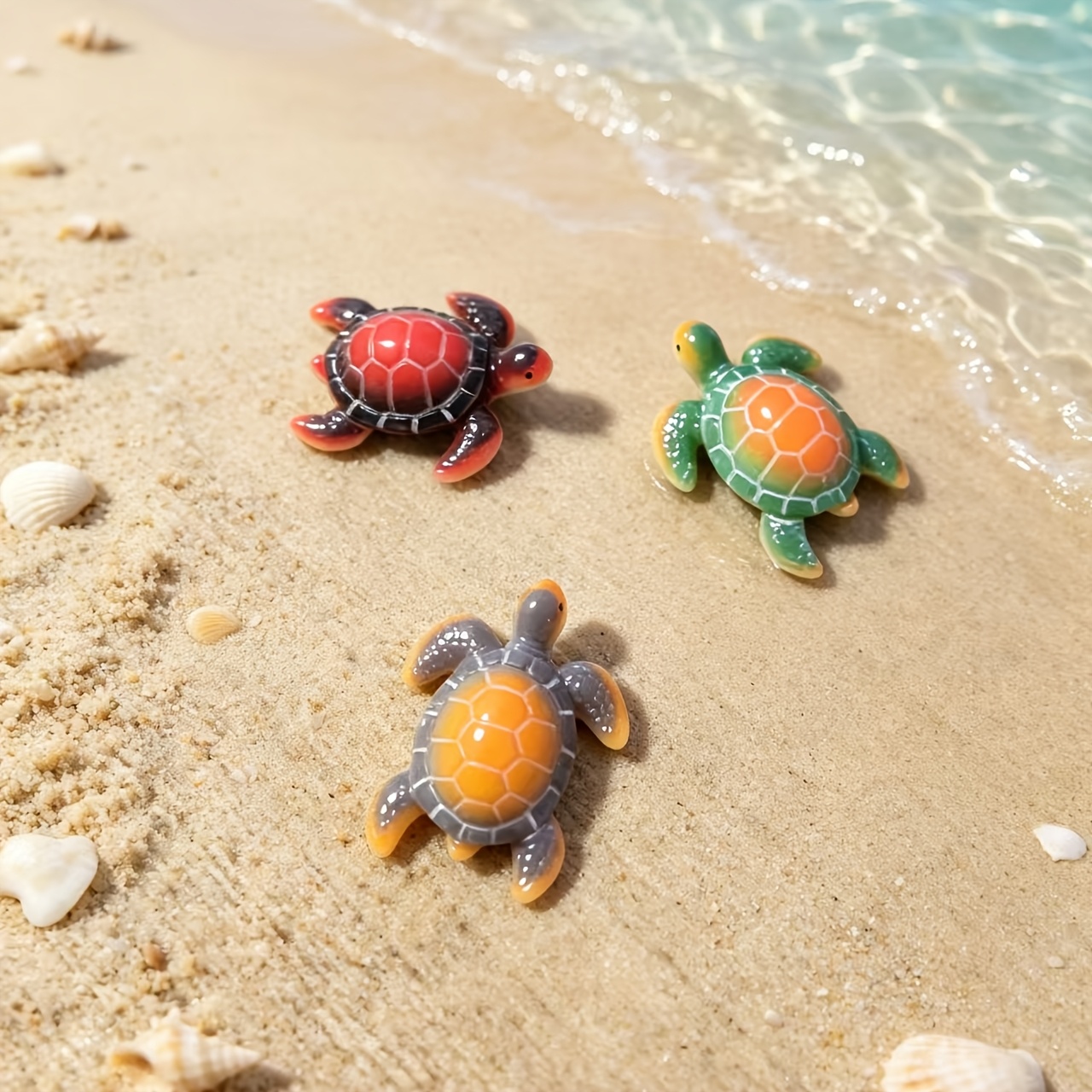 TEMU Turtle Figurines, Aquarium Decor, Succulent Pot Ornament, Miniature Landscape | 3pcs Turtle Statue Set For Fish Tank, Terrarium, Fairy Garden &