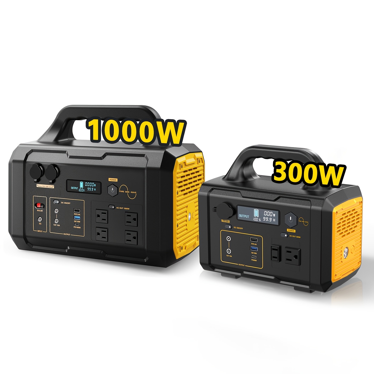 300W/1000W Portable Power Station, 299Wh/1024Wh Solar Generator with AC  Qutlet/2 * Ports/3 USB Ports Backup Battery/Power Supply for Qutdoor Trip  RV Camping Emergency Survival Gear Travel Hunting ...