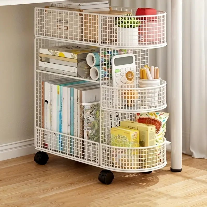 3 tier metal bookshelf with rolling casters space saving under desk storage organizer for books filing bins decor durable metal shelves easy assembly no tools needed for home office organization bookshelf furniture utility racks Product details 0