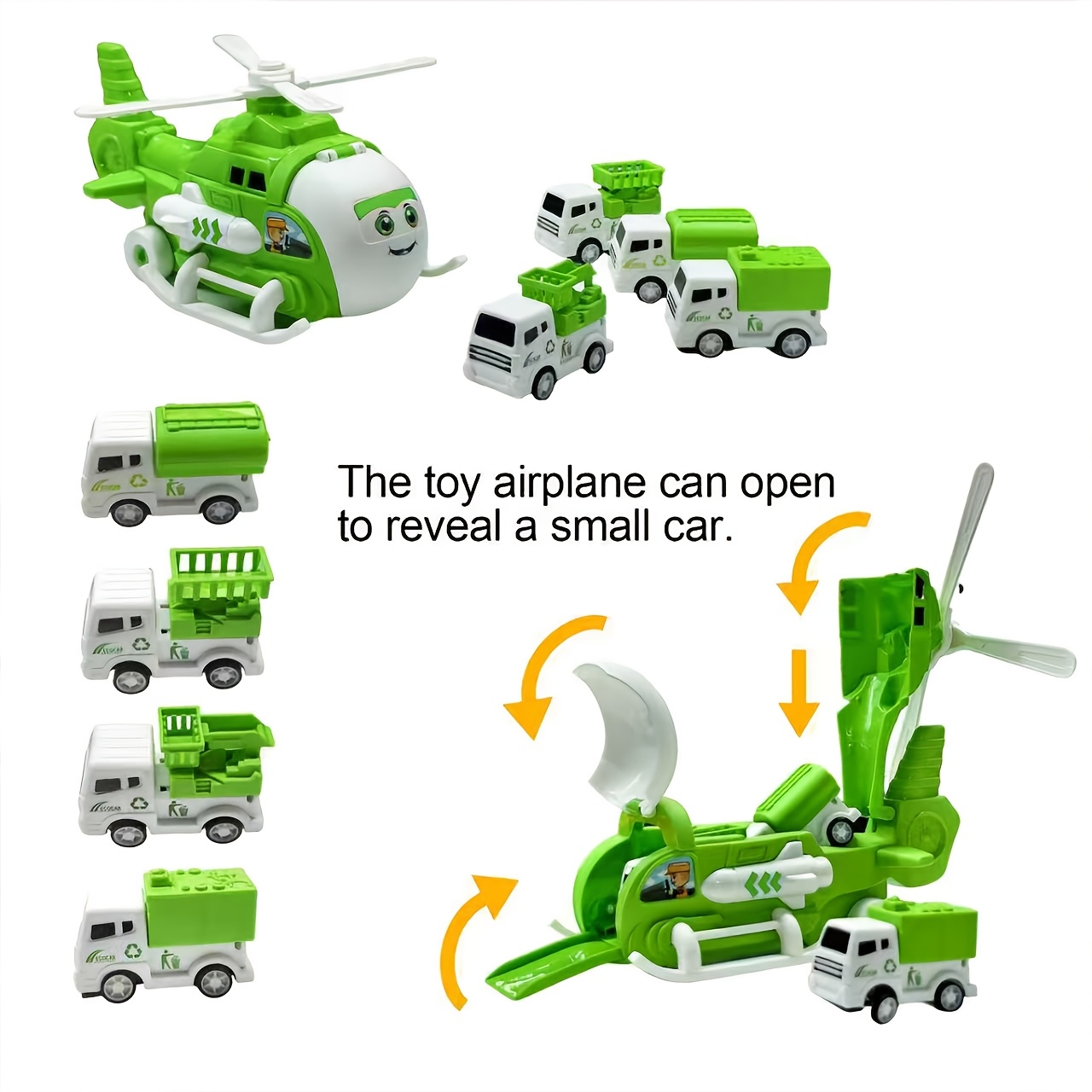 Transformable Toy Storage Vehicle Set with Pull-Back Garbage Truck