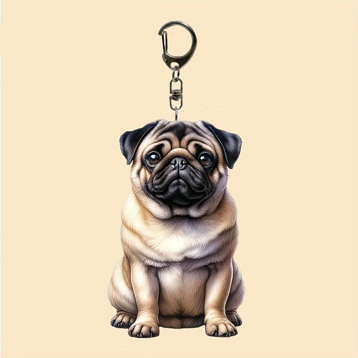 

1pc Keychain, Women's Keyring , Pug Pendant For Ladies, Key For And