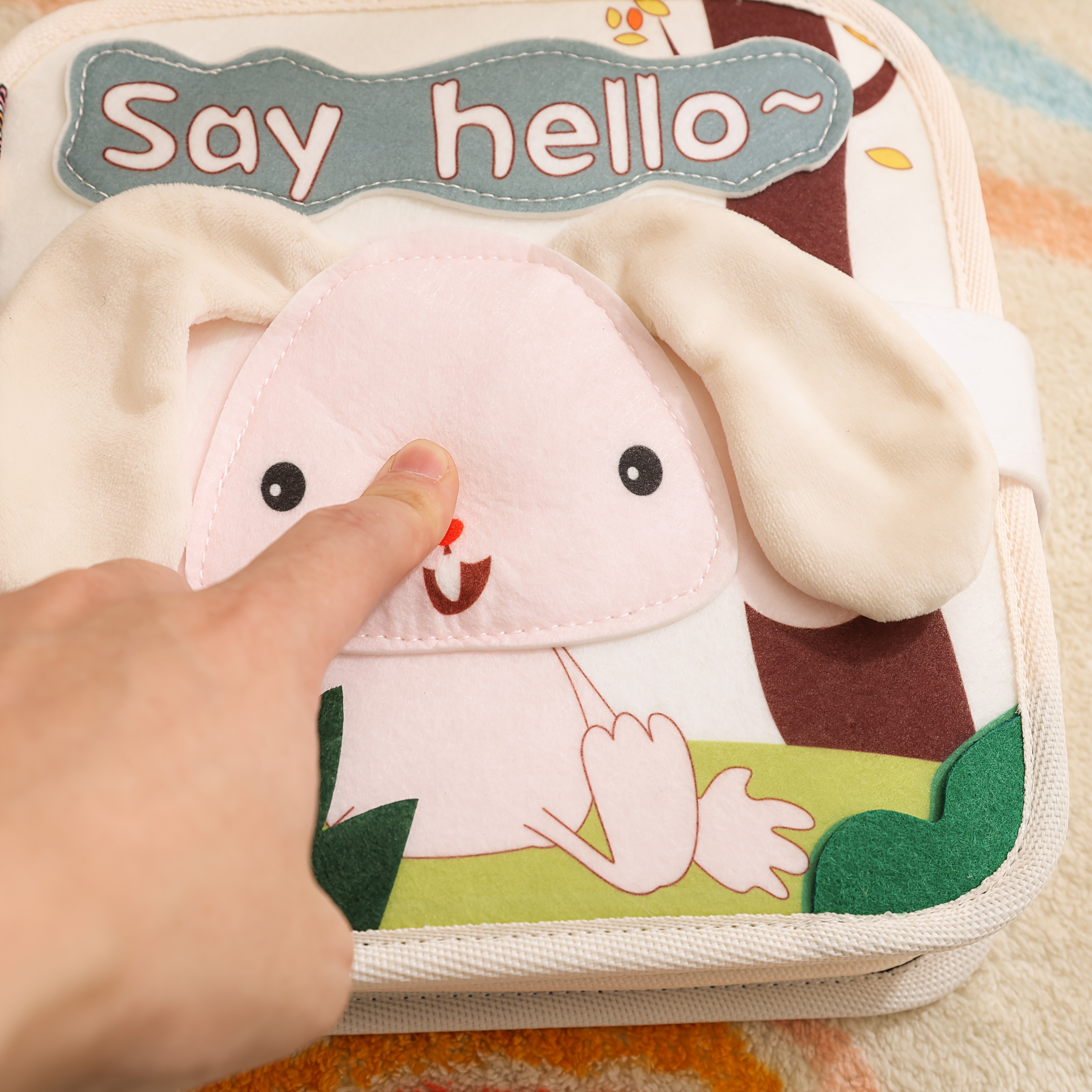 Little Bunny Cloth Book for Cognitive Learning