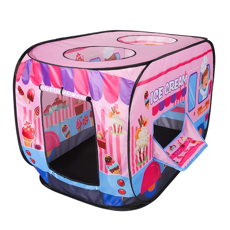 Ice Cream Tent - Foldable and Space-Saving Playhouse for Kids