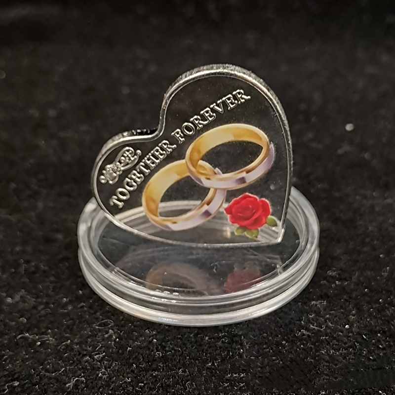 1 шт., «Меч Купидона любви»/520 «Часы любви», белая монета, маленький подарок ко Дню святого Валентина, часы «Монета любви», памятная медаль «Любовь на всю жизнь», чтобы отправить подруге счастливый подарок подробные сведения 2