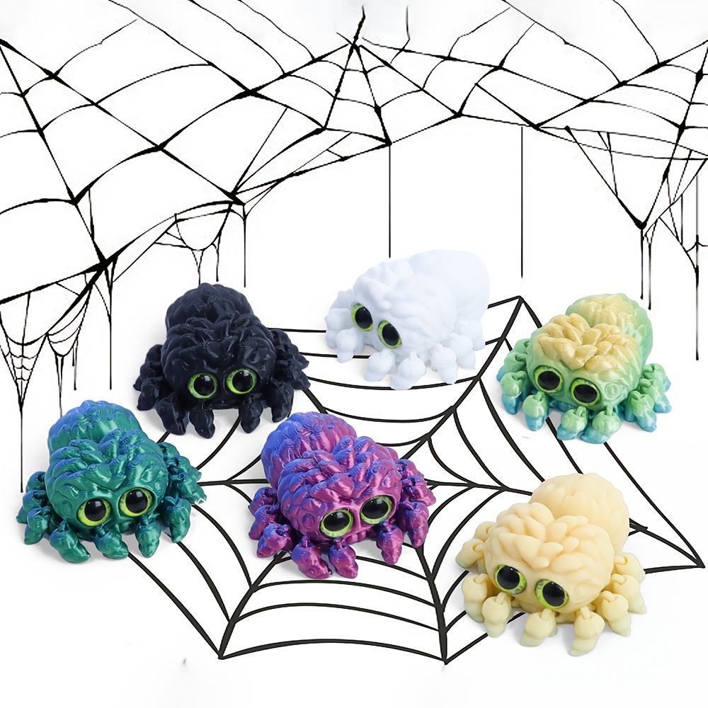 

1/6pcs, Cute Spiders, Home And Office Decor For , Artistic Decorations, Animal Ornaments, Plastic Video Game Themed, High-quality 3d Printed Yard Decorations, Holiday Ornaments.