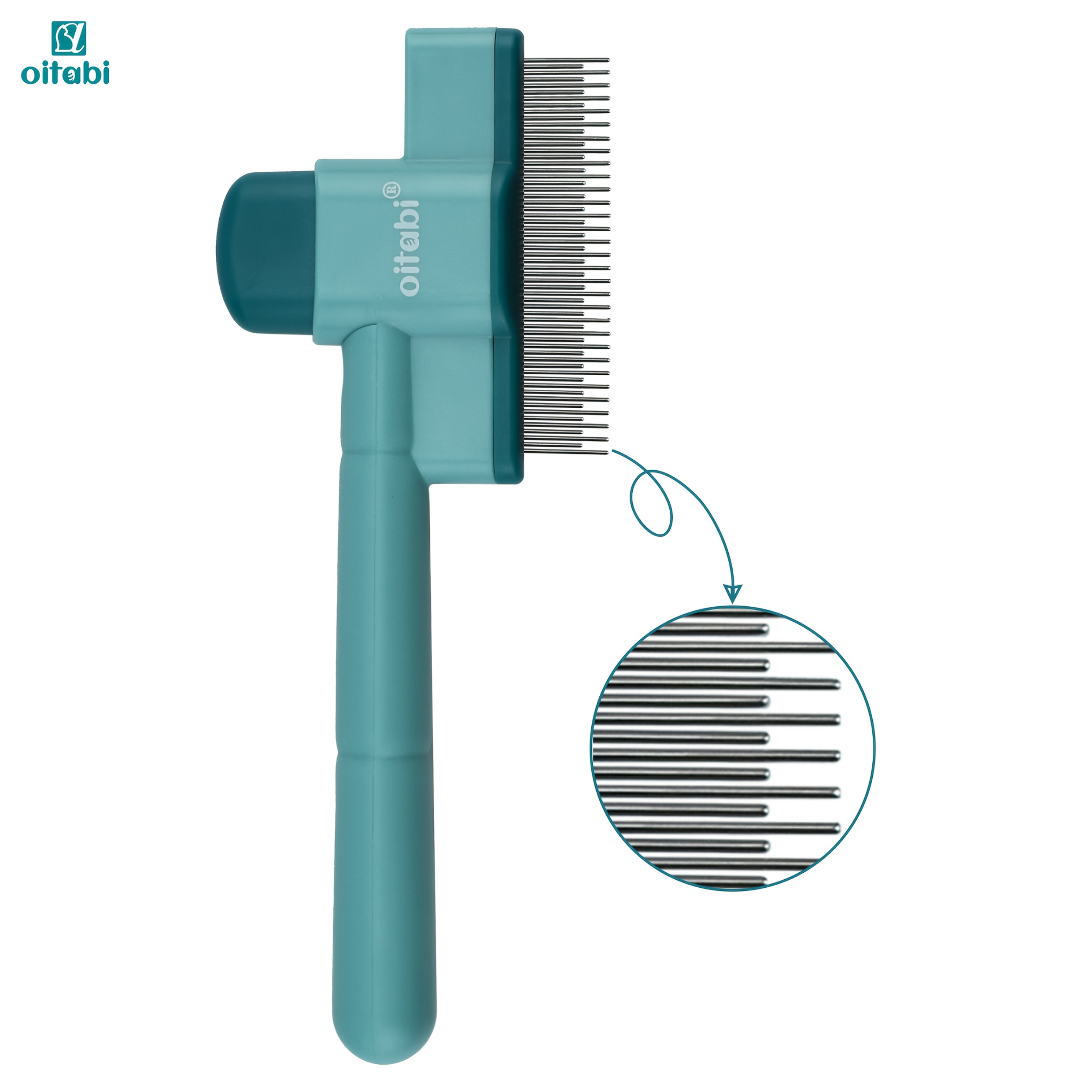 TEMU Oitabi 1/2pcs Flea Comb For Dogs And Cats With Release Button Fine Tooth Dog Comb For Grooming Massaging And Cleaning Remove Fleas Eggs Pet Hair