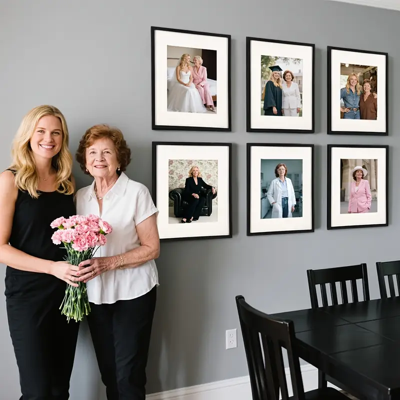 WHONLINE 16x20 Picture Frame Set Of 6, Party Photo Booth Props, Display Pictures 11x14 With Mat Or 16 X 20 Without, Wall Gallery Poster Frames For Wall Hanging And Table, Stylish Picture Frames, Black