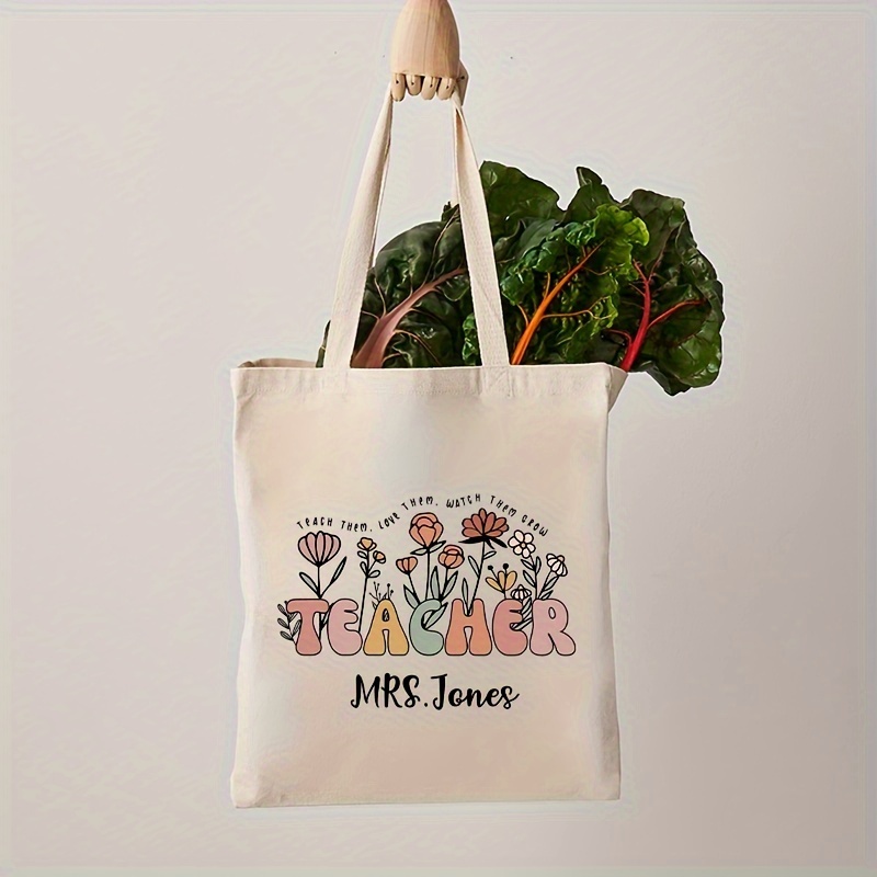 1pc teacher appreciation tote bag personalized Temu Australia - Main Image