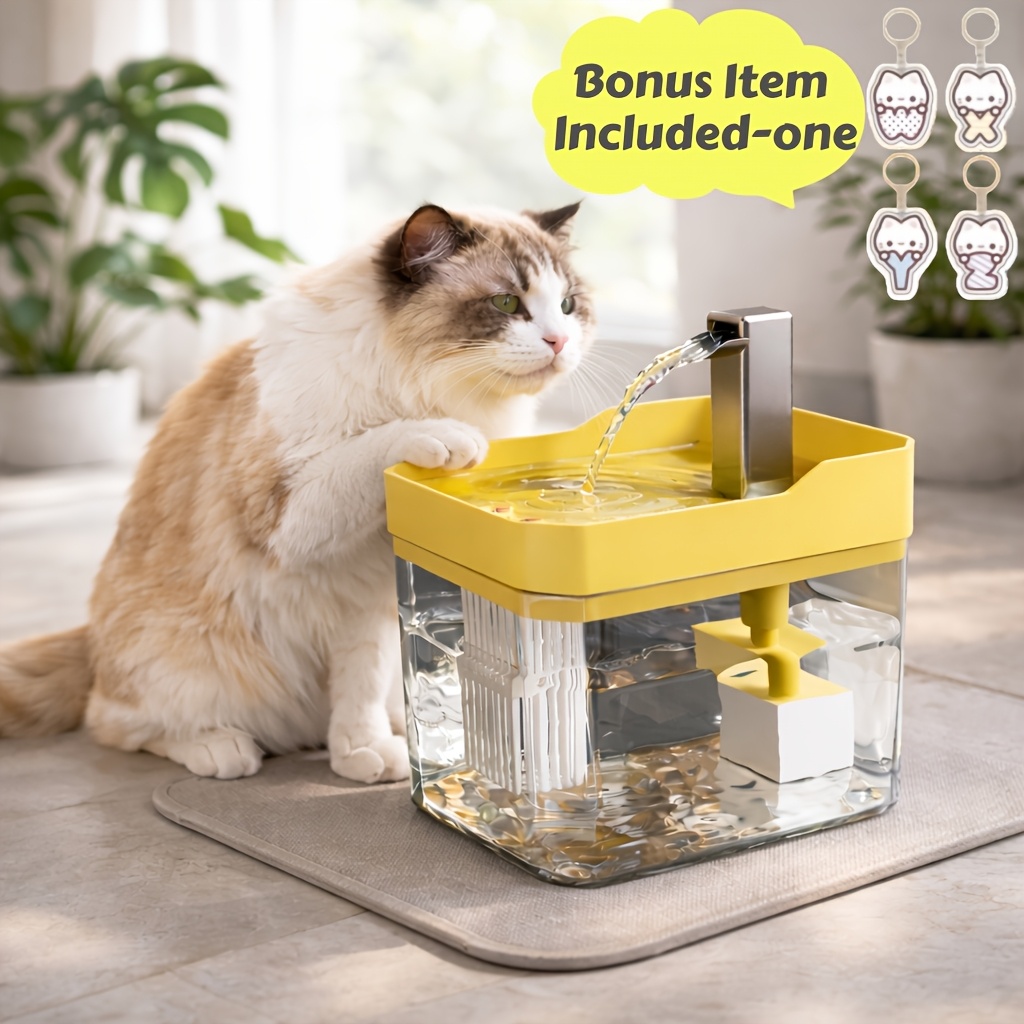 automatic dog water fountain cute keychain usb powered with   4 stage filtration system   water level window no suitable for   low maintenance pet water dispenser Product details 1