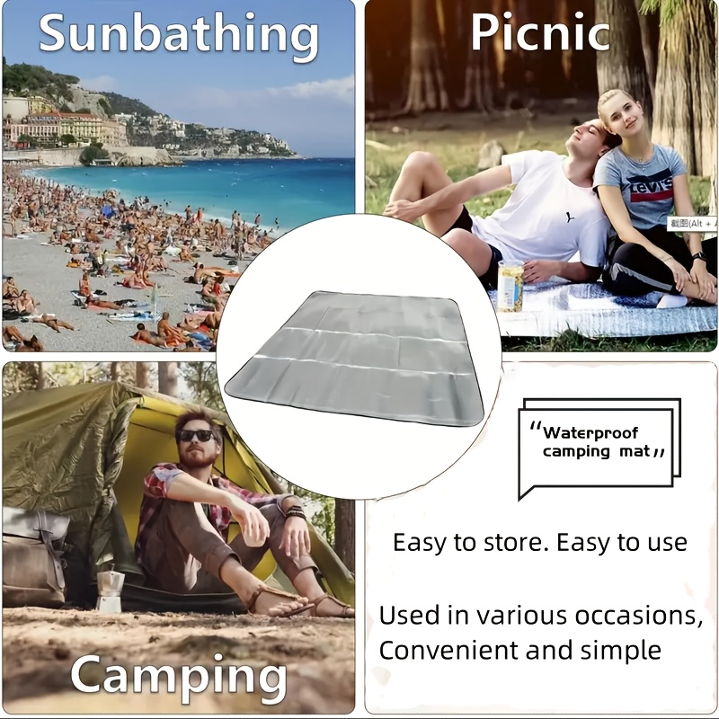 1 Camping Mat, Tent Pad, Foldable Picnic Beach Blanket, Outdoor Picnic Mat, Portable Camping Tarpaulin, Backpacking, Hiking