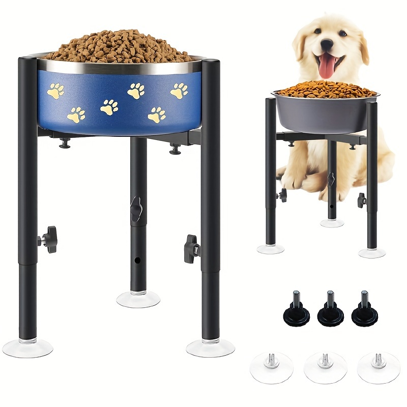 

Adjustable Height Metal Dog Bowl Stand, Elevated Pet Feeder Holder With 4 Level Adjustments, Easy Installation And Storage, Durable Feeding Station For Dogs – Single Stand (bowl Not Included)