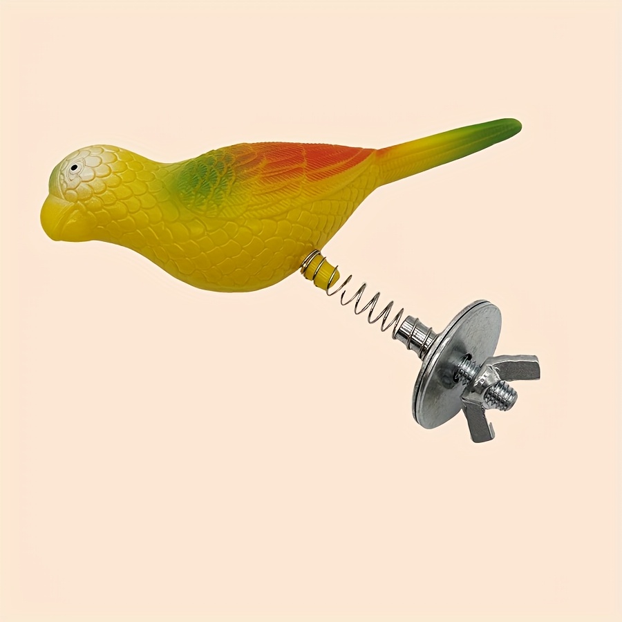Image of Bird Toy For Entertainment And Self-play, Abs Spring-loaded Bird With Screw Fixation, Movable As + Enlarged Nut For Stability | Parrot Entertainment Toy, Bird Fixed Separately, Suitable For Pet Birds