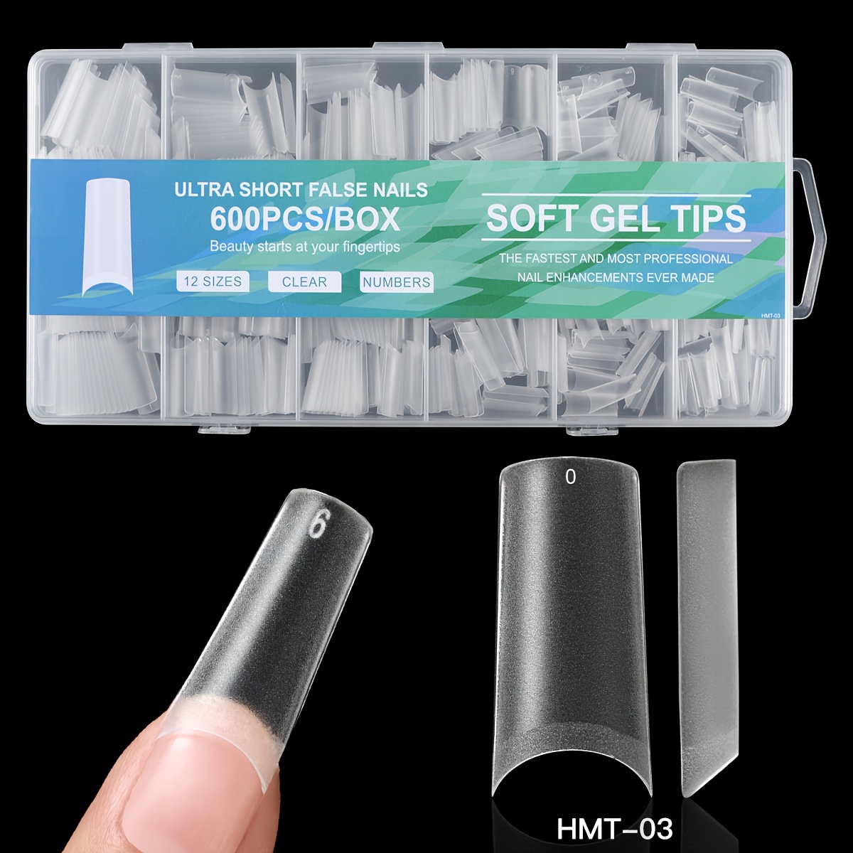 600pcs Quickchic Soft Gel Nail Tips, Half Matte Clear Acrylic Nail Tips Pre-shaped False Nail Tips For Nail Extension Manicure Tools For Nail