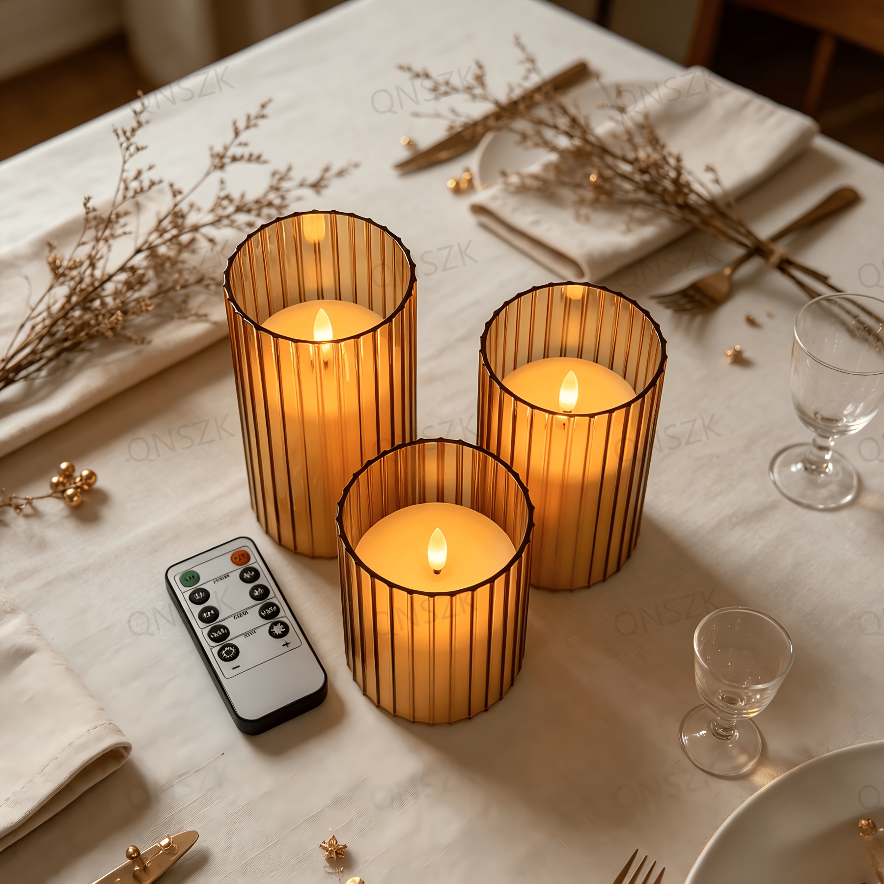 LED Flameless Candle, Acrylic Material, Battery Operated