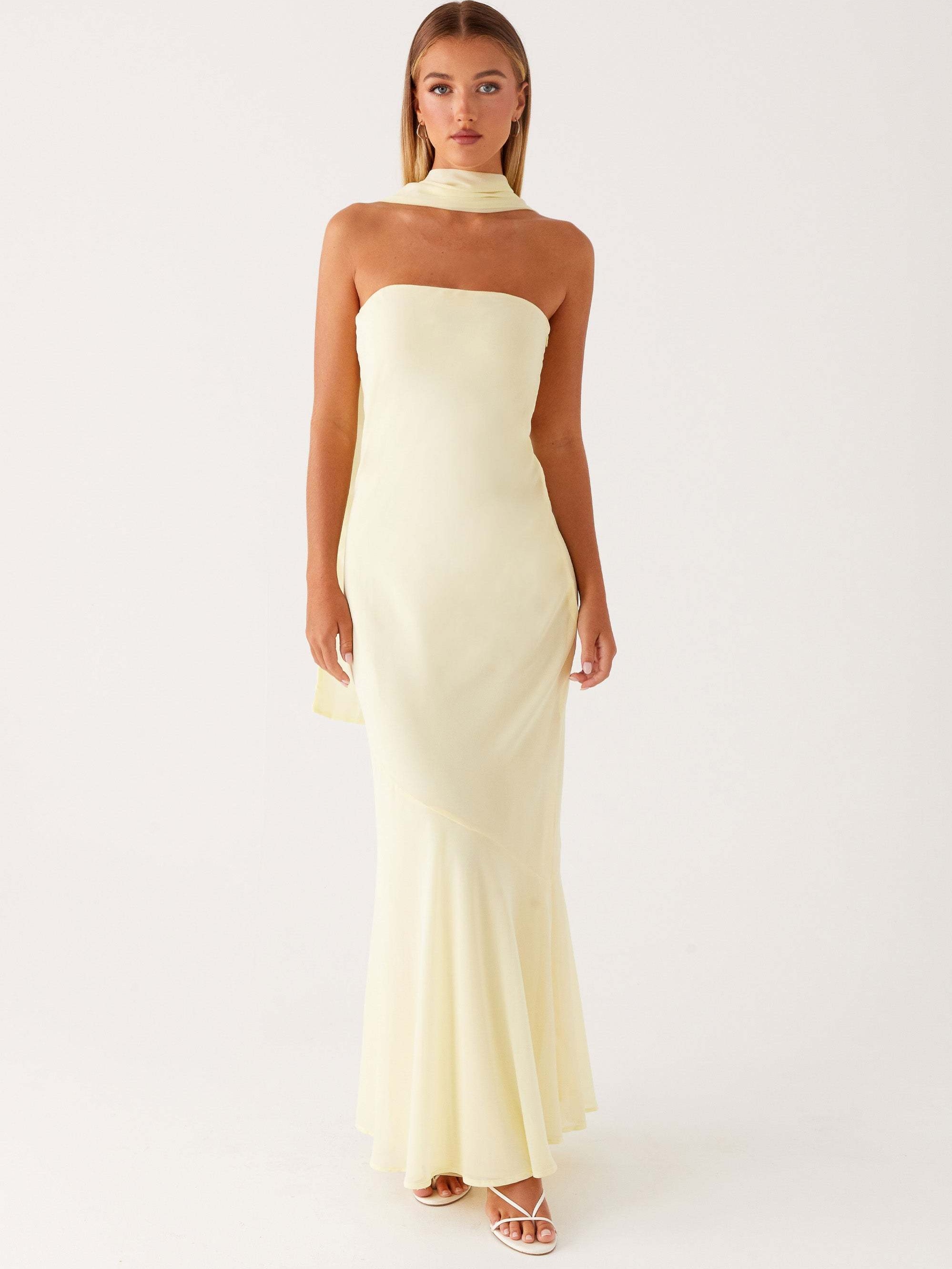 beige strapless dress for spring PRETTYGARDEN Cocktail Dresses for Women Summer Formal Elegant Tube Top main image 0