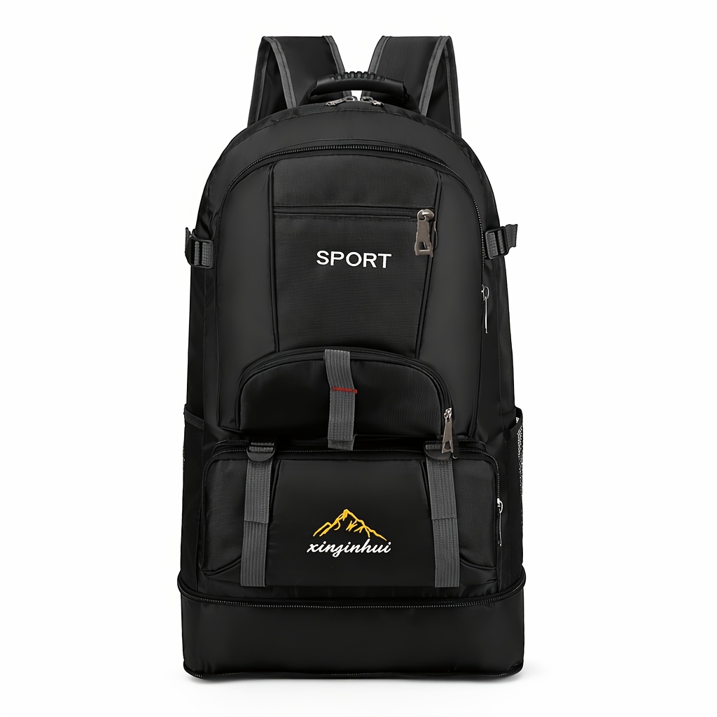 TEMU High-density Oxford Wear-resistant Large-capacity Expandable Backpack Outdoor Sports Hiking Camping Mountaineering Cycling Backpack