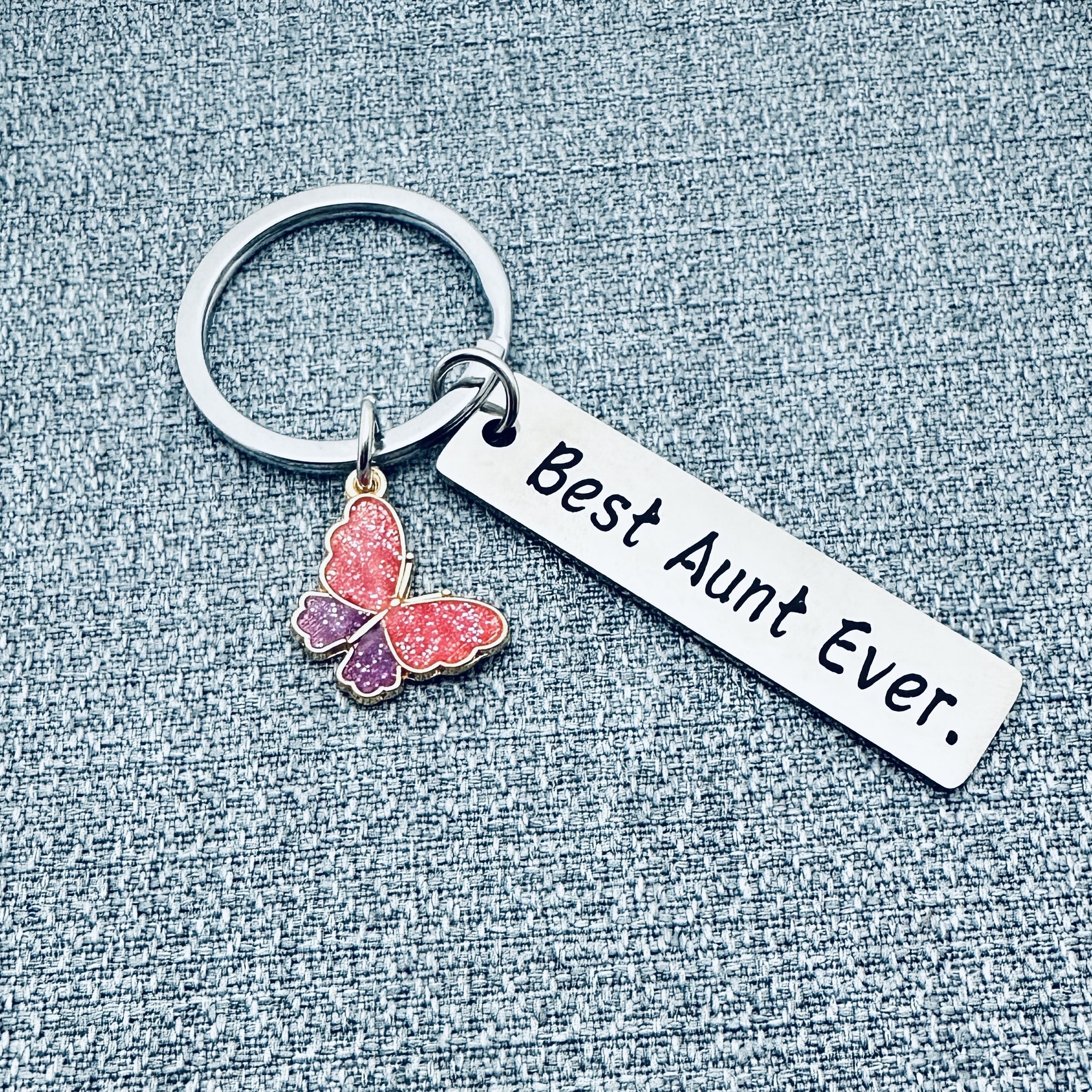 

Aunt " Engraved Steel Keychain - , , Or Appreciation For Women