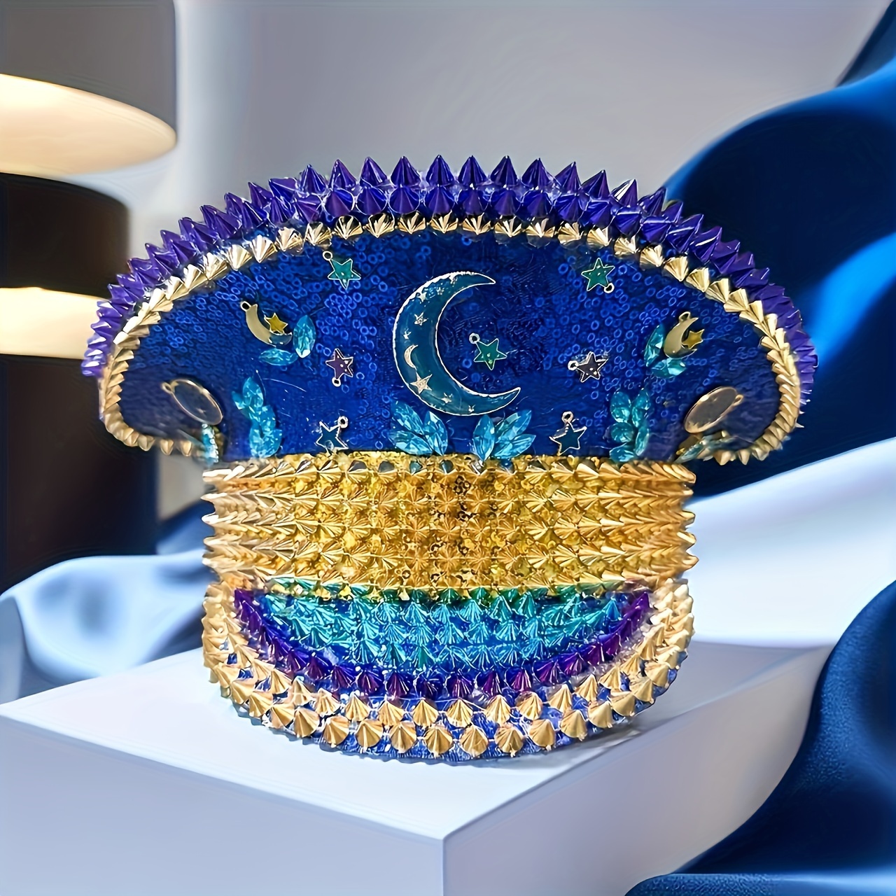 Ramadan Sequins Moon Star Rhinestone Captain Hat Stylish - Temu