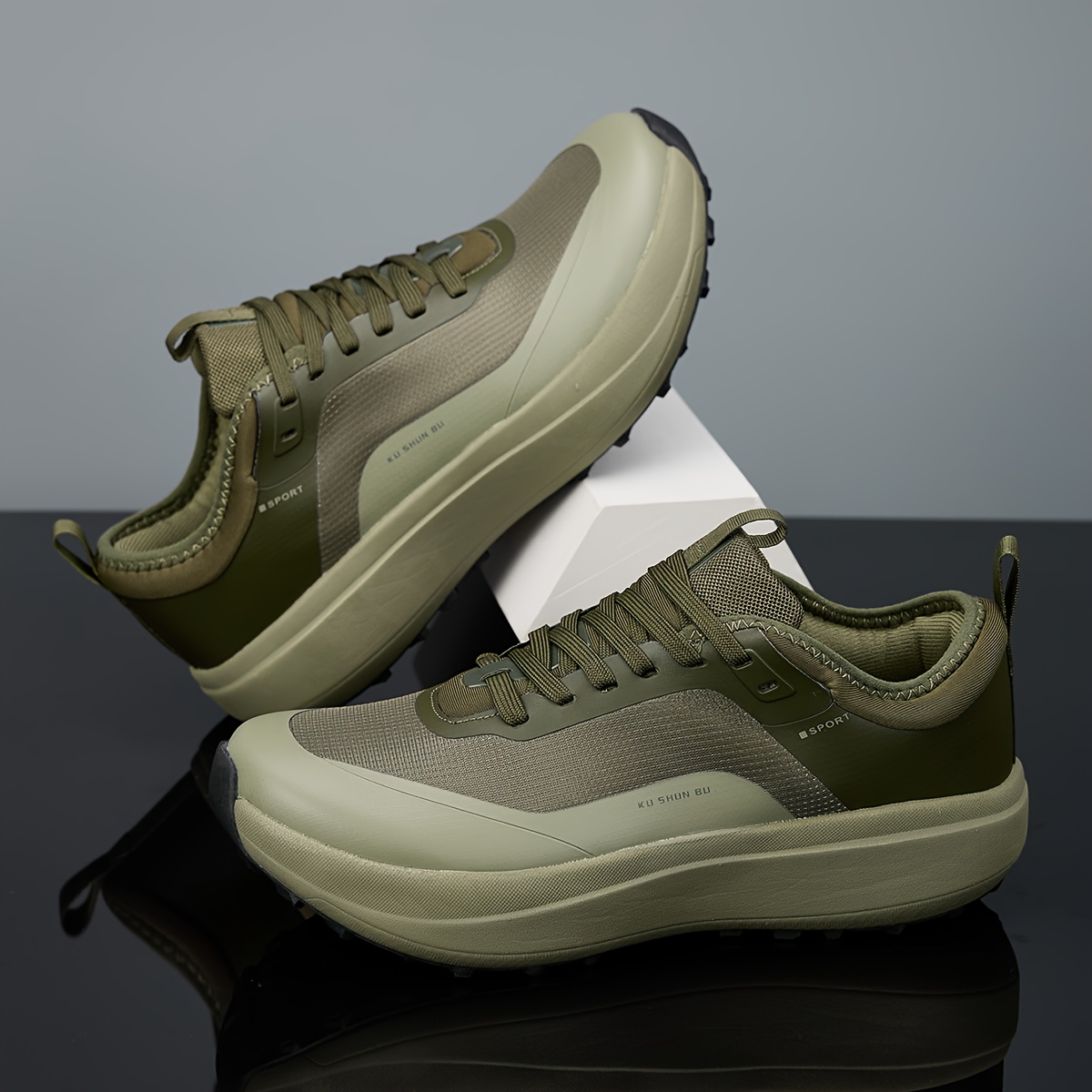 zapatillas de running transpirables para hombre -     de eva/llanta, diseño de cordones bajos para senderismo, gimnasio y uso casual - comodidad para         de tela y plantilla acolchada - zapatillas   y estables, calzado para senderismo, diseño de zapatos elegante,   antideslizante 3