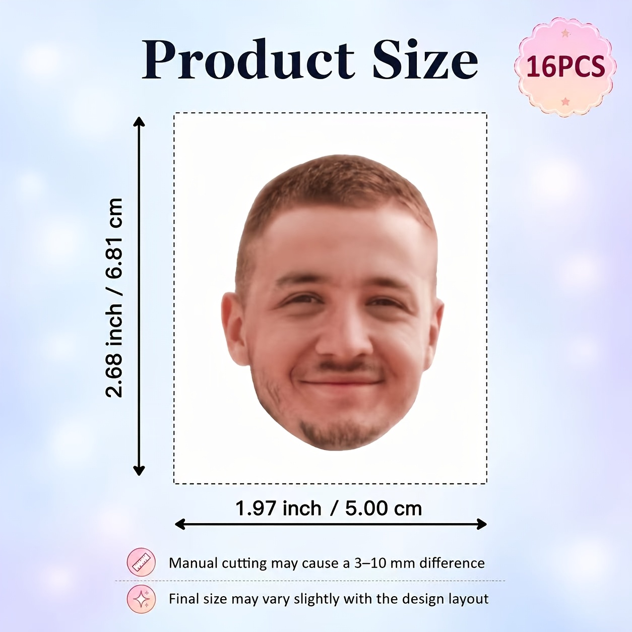 TEMU 16pcs Custom Face, Pet And Couple Photo Tattoo Stickers, Decorations For Pet Birthdays, Family Parties And Keepsake Moments, Party Favors,
