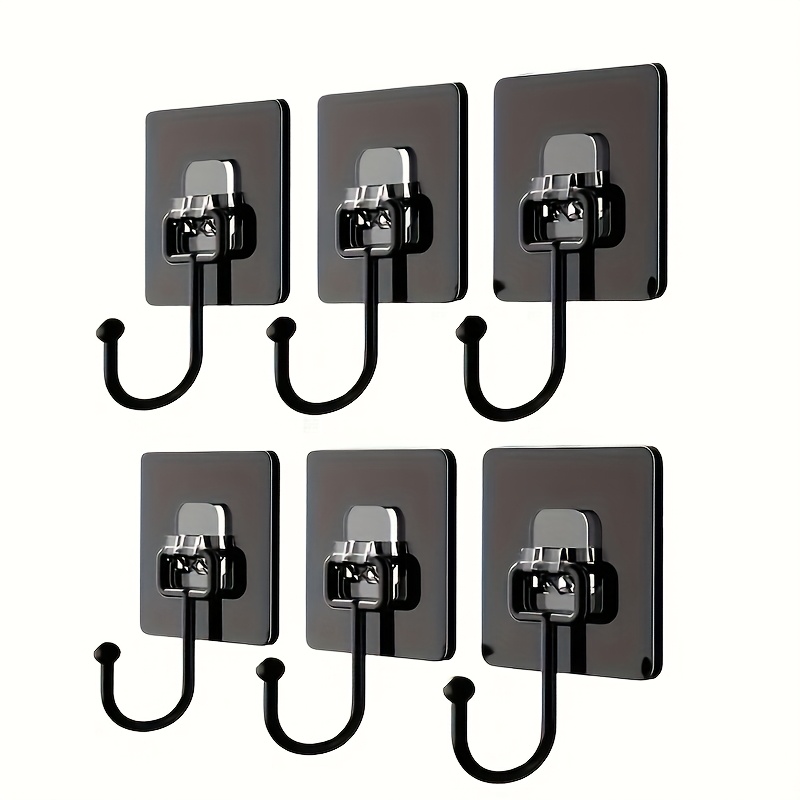 TEMU Confezione da 6 ganci da parete autoadesivi per carichi pesanti, adatti a pareti dipinte, installazione senza foratura, ganci con adesivo forte