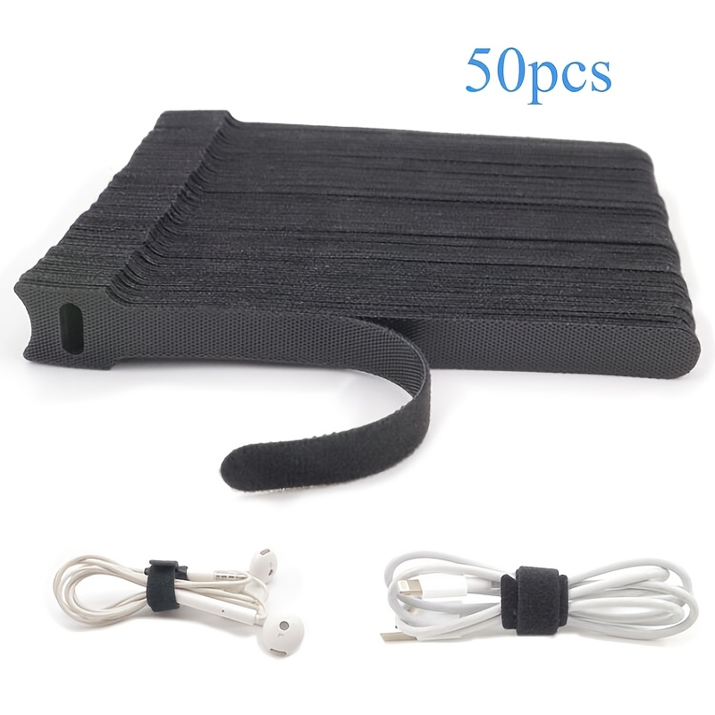 E-shop 50/100 Stück Verstellbare 6-Zoll Kabelbinder | Wiederverwendbare Kabelbinder für Home Office, Tablets, Laptops, Rechenzentren - Erhältlich in 5