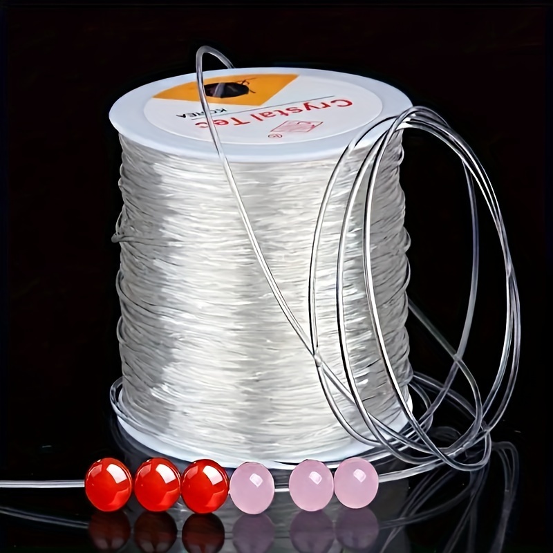 

1pc 1mm Elastic String Cord, Crystal Clear Stretchy Bead Cord For Bracelet, Necklace Diy Jewelry Making, Handmade Craft Supplies, Transparent Durable Material, 100m(3937.01inch)/roll