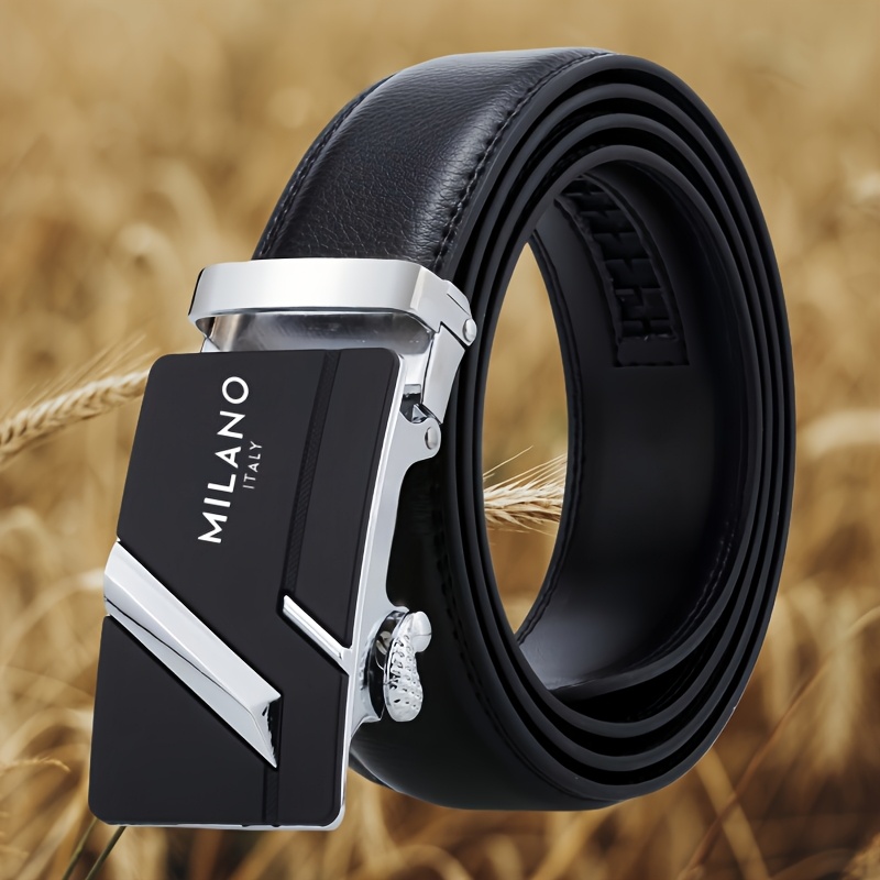 TEMU Cinturón de Moda para Hombres con Hebilla Automática - Diseño y Duradero, Ideal para Uso Diario y Regalos, Estilo Milán