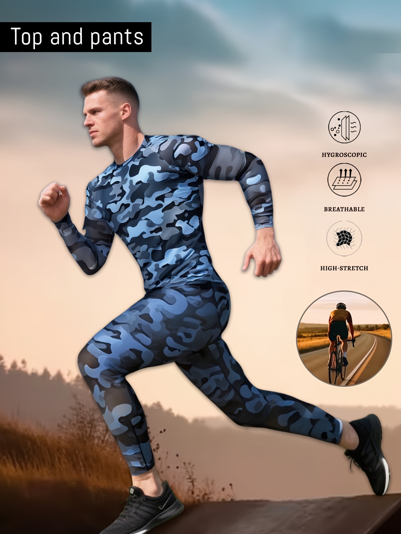 conjunto deportivo hombre estampado camuflaje camiseta Temu Colombia