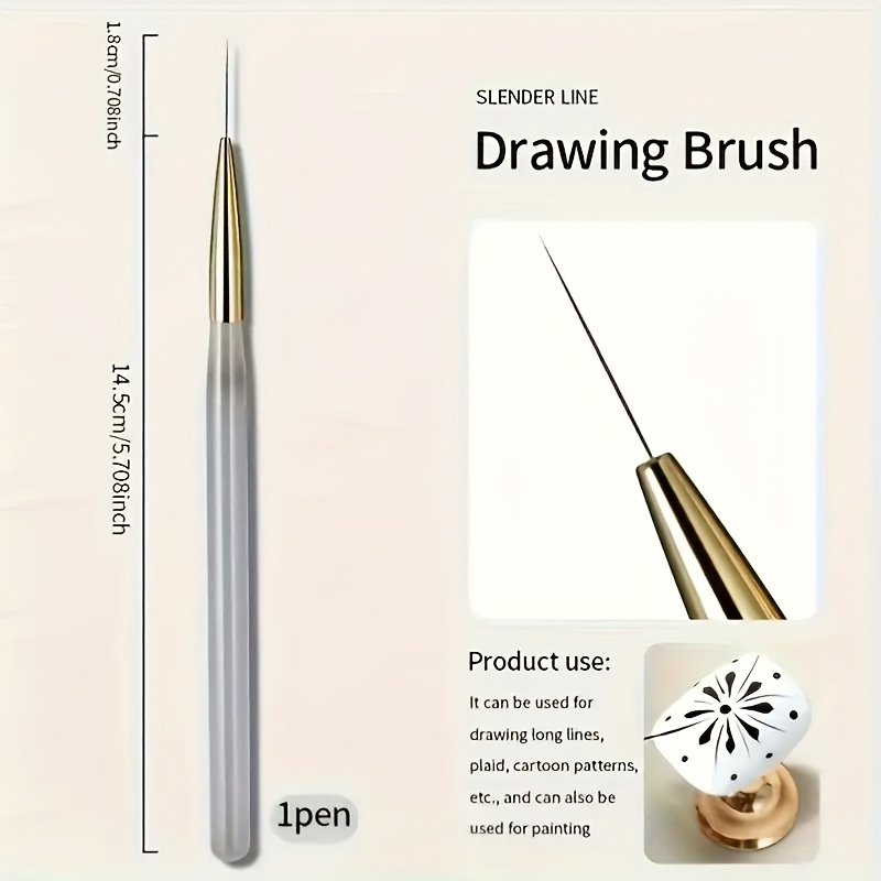 Detail Brush For Nail Art - Golden Copper Wire Painting Pen, Precision Lines & Floral Gradient Design Tool - Odorless Professional Manicure Accessory