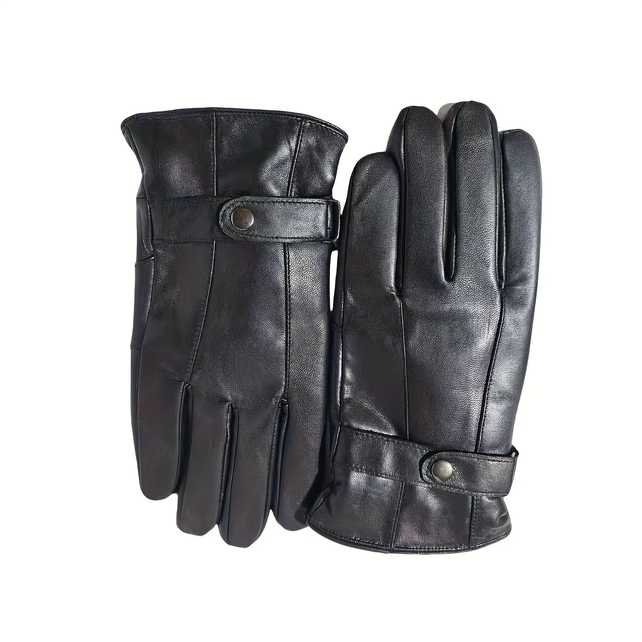 Men's Leather Gloves Genuine Leather Winter Warm Gloves Breathable Soft Lined Fleece Thickened Long Strap Style Suitable As Christmas Gift