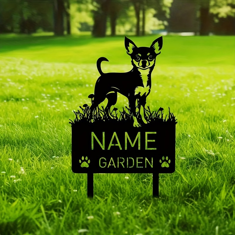 

Custom Chihuahua Metal Garden Sign - Personalized Pet Memorial Plaque, Vintage Animal Theme Outdoor Decor