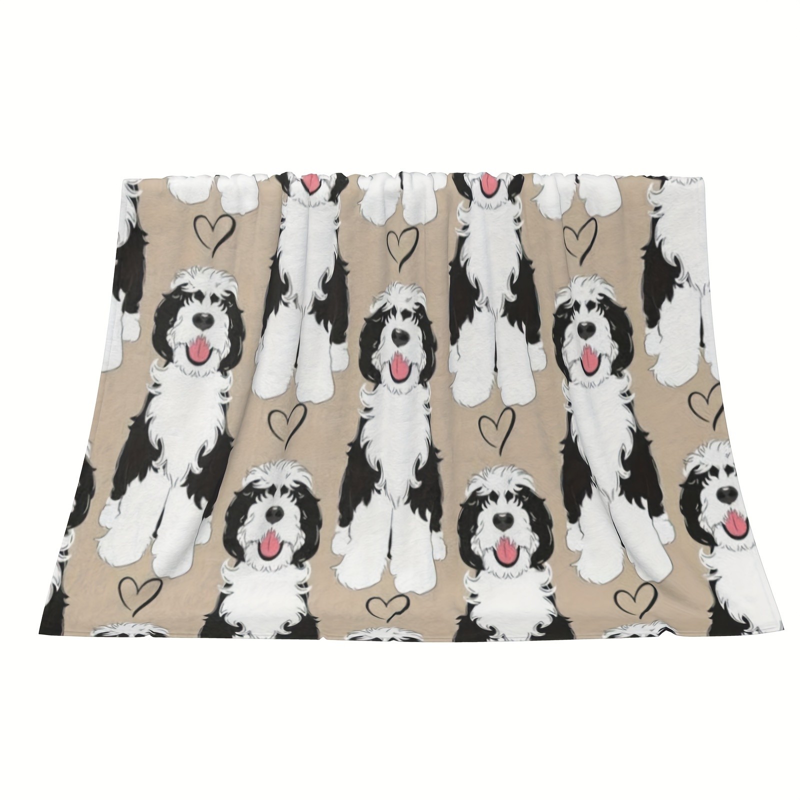 

1pc Blanket Single Sided Printed Blanket, 60x80inch, Love Sheepadoodle 1, Lightweight And Plush Throw For