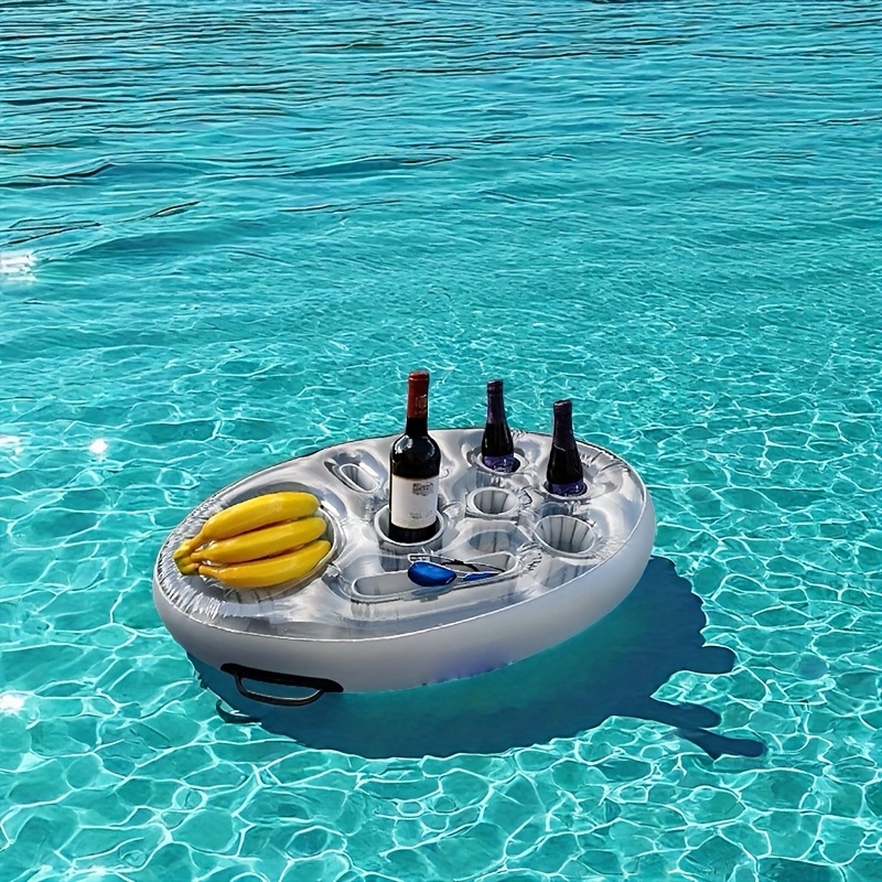 Polvere Di Roccia Per Piante Porte-gobelet Gonflable Palmier Pour Piscine - Bar Flottant Avec 4 Supports Boissons - Idéal Pour Été, Fêtes & Vacances PVC Safe Enfants