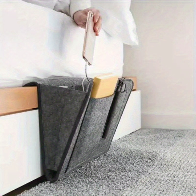 TEMU Sac de rangement pour tête de lit - Panier de rangement suspendu en tissu durable, options multicolores. Convient pour lits et canapés |