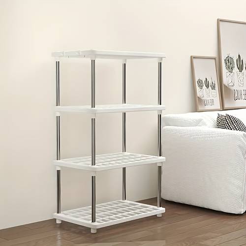 1 4 tier embedded storage organizer multifunctional plastic storage organizer suitable for kitchen bathroom bedroom office and garage use standing shelf