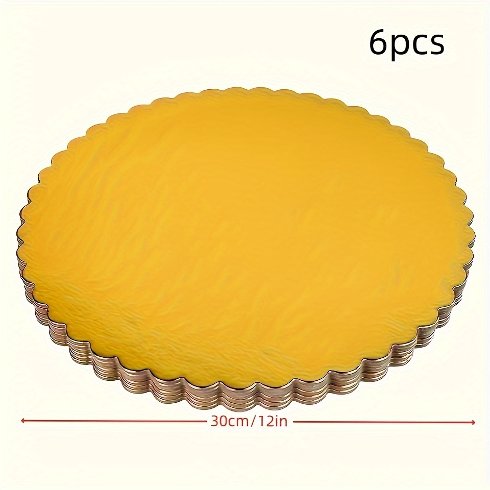 Image of 6pcs (multiple Sizes ) Cake Boards Cardboard Circles Disposable Cake Plates, Round Base, Small Pie, Desserts And Pastries Bottoms, Greaseproof, Christmas, Birthday