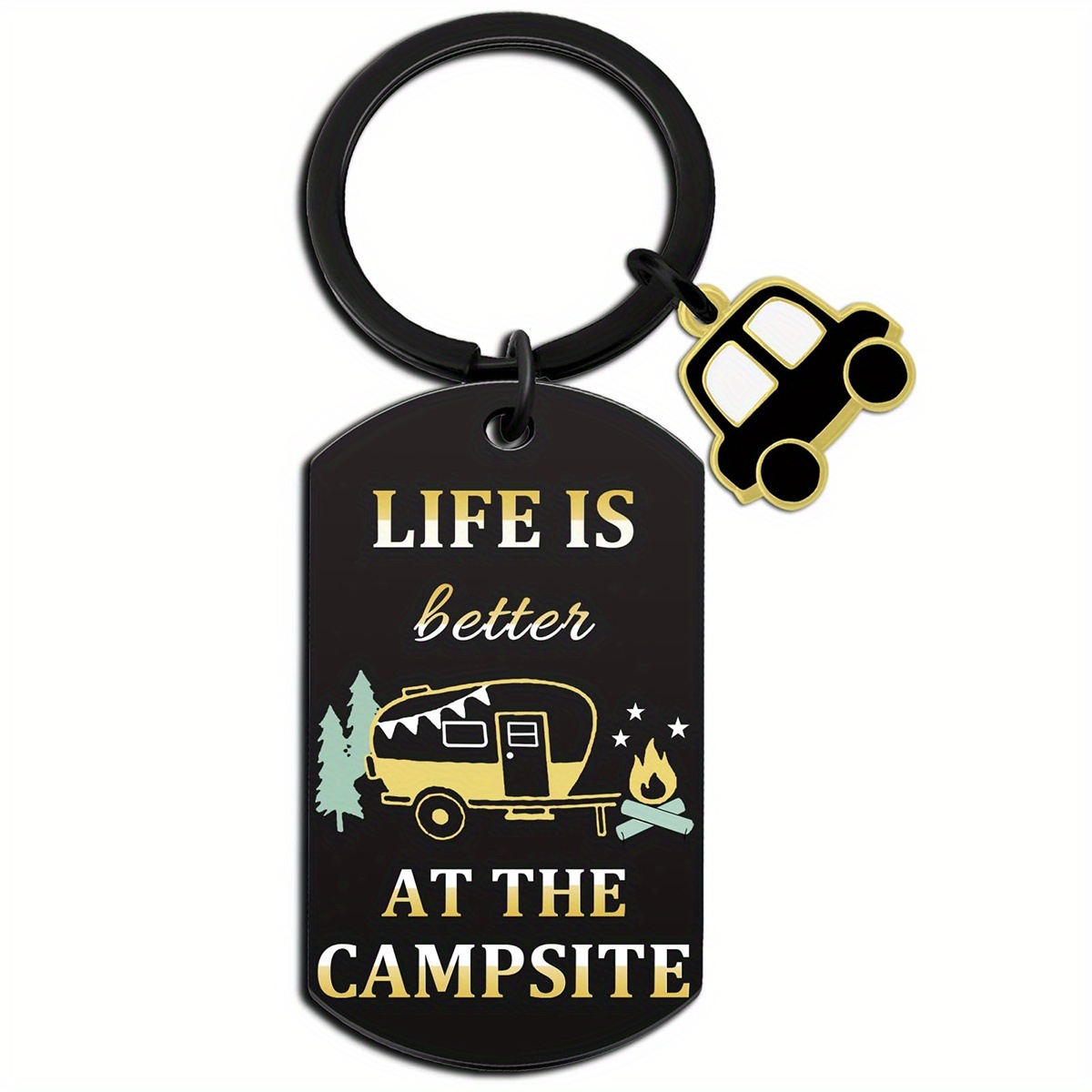 TEMU 1pc Color-printed Stainless Steel Military Brand Accessories, Keychains, Rv Accessories, , Decorations
