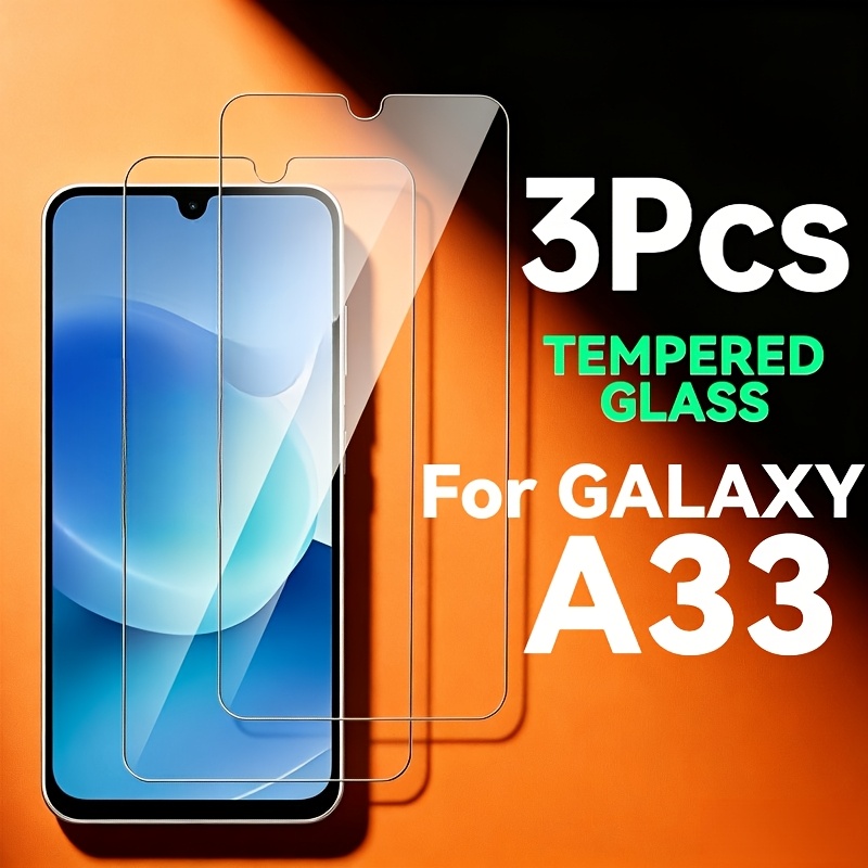 TEMU Pack Of 3 Screen Protectors Tempered Glass Suitable For For Galaxy A33 5g Protective Glass Film, Anti-scratch, Hd Screen Protector, Suitable For