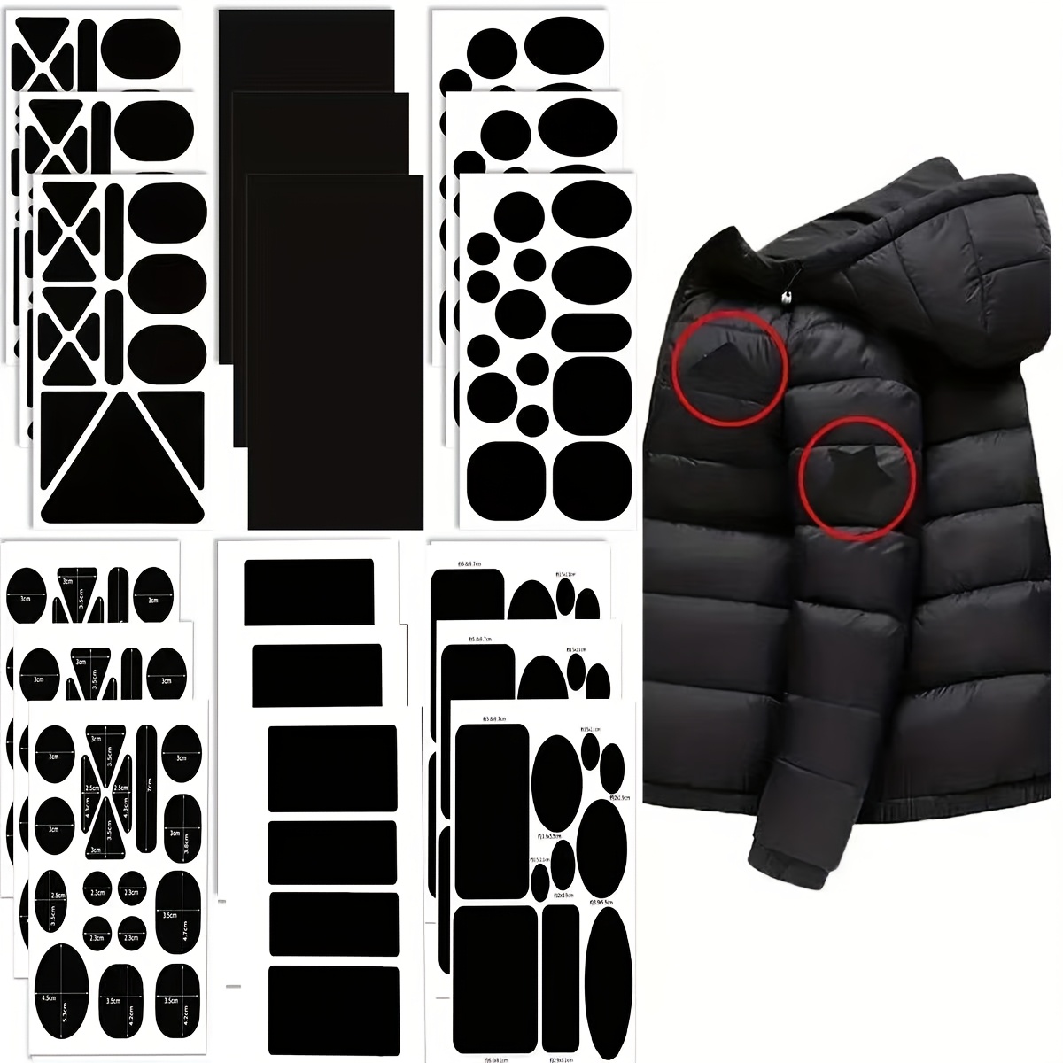 32 st/3 ark Starkt Självhäftande Tygreparationslapp Nylonmaterial Slitstark Tvättbar Återanvändbar Häftande Dold Och Osynlig Vardagskläder Hål Vacker Reparation Lämplig för Tält, Jackor, Väskor